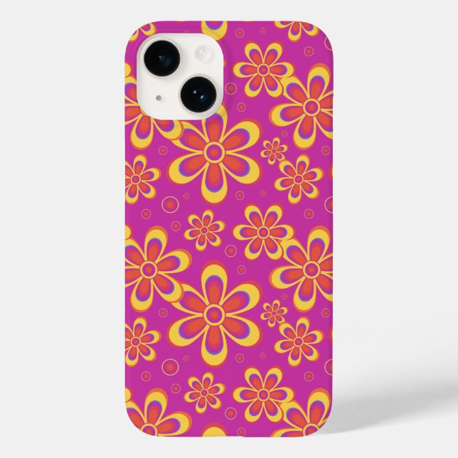 Padrão de Flor Amarelo-Roxo-Magenta (Verso)