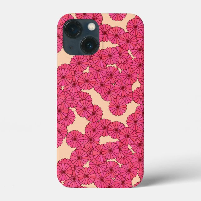 Padrão de flor Art Deco - rosa e pêssego (Verso)