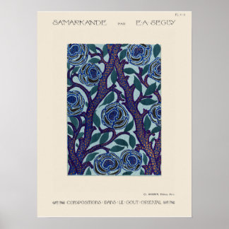 Padrão de flor Art Deco stencil impressão