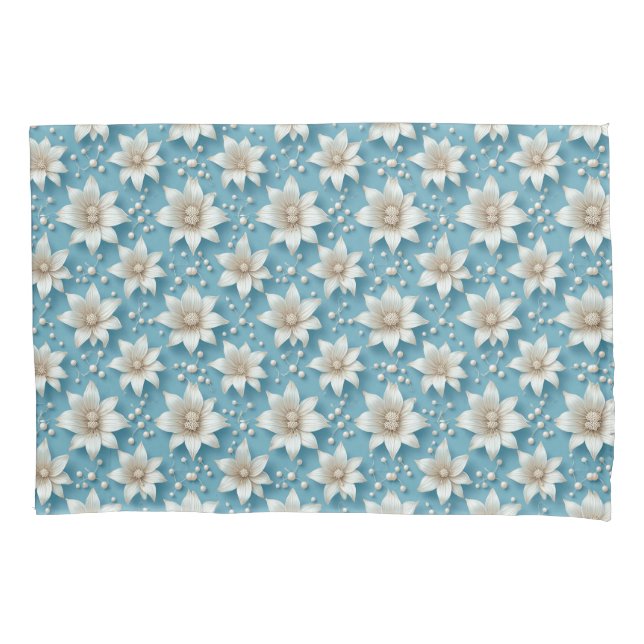 Padrão de Flor Branca Elegante Com Pérolas (Frente)