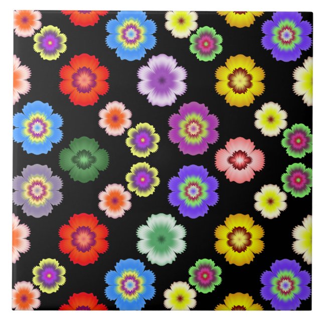 Padrão de Flor Colorido (Frente)