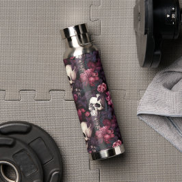 Padrão de Flor Cor-de-Rosa Crânio Moderno