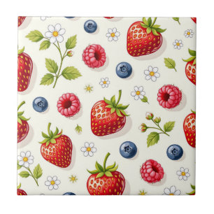 Padrão de Flor de Cerejeira Frutas Frescas de Verã