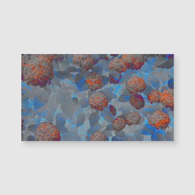 Padrão de flor de cor laranja azul arte digital (Frente)