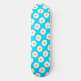 Padrão de Flor de Daisy Nebulosa Skateboard Azul C