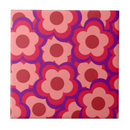 Padrão de Flor de Hippie Retro de Cor Negrito