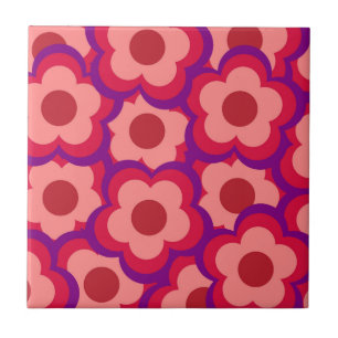 Padrão de Flor de Hippie Retro de Cor Negrito