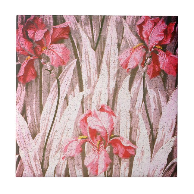 Padrão de flor de íris brilhante vintage (Frente)