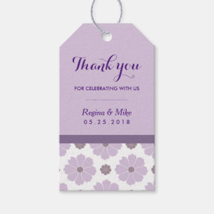 Padrão de Flor de Lavanda Roxo Obrigado Etiquetas