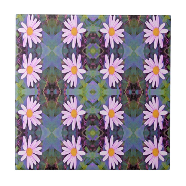 Padrão de Flor de Margarida Rosa Retrô (Frente)
