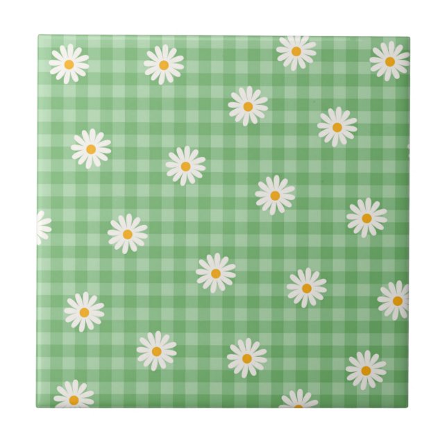 Padrão de Flor de Verificação Gingham da Xadrez de (Frente)