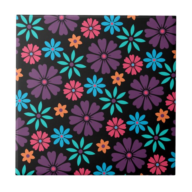 Padrão de Flor de Vetor Colorida (Frente)