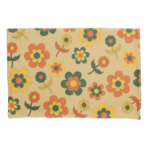 Padrão de Flor do Laranja de Imagem Retroativa 70s