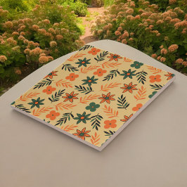 Padrão de Flor do Laranja de Imagem Retroativa 70s