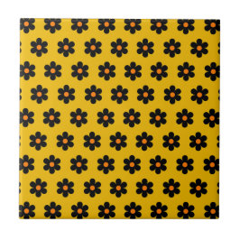 Padrão de Flor Laranja Negro de outono