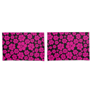 Padrão de Flor - Magenta e Preto