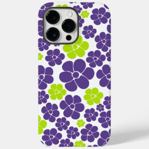 Padrão de Flor no Verde limão e Roxo
