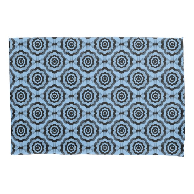 Padrão de Flor Preto Azul Invisível (Frente)