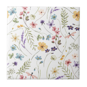 Padrão De Flor Selvagem E Borboletas