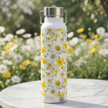 Padrão de Flor Silvestre com Aquarela Amarela