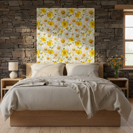 Padrão de Flor Silvestre com Aquarela Amarela