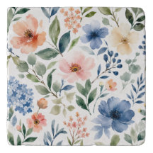 Padrão de Flor Silvestre em Aquarela Botânica Mode