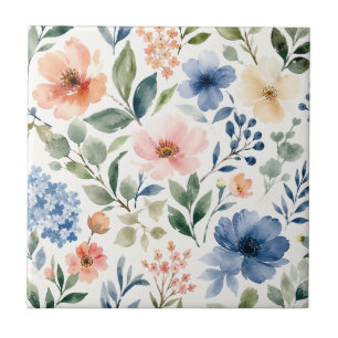 Padrão de Flor Silvestre em Aquarela Botânica Mode