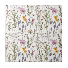 Padrão de Flor Silvestre Rosa Roxo Elegante