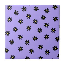 Padrão de Flor Simples Preto Preto Preto Preto de 