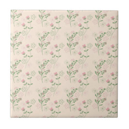 Padrão de Flor Verde Rosa Y2K 70s Rosa Verde