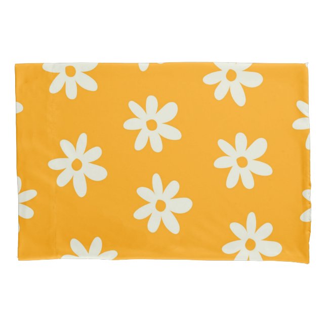 Padrão de Flor Y2K Retro Branco Amarelo (Frente)