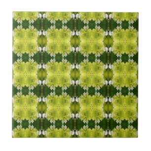 Padrão de Flores de Hortênsia Abstratas em Verde C