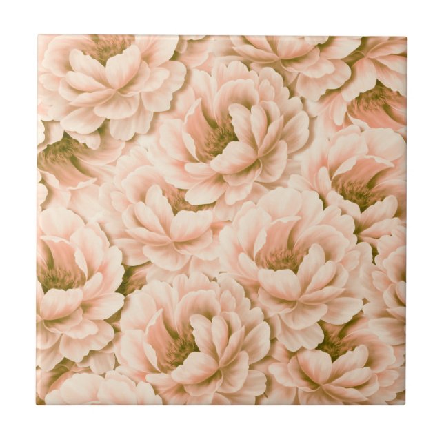 Padrão de Flores de Pêssego de Aquarela Moderna (Frente)
