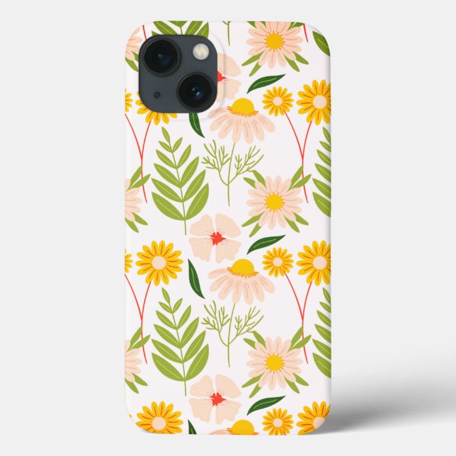 Padrão de Flores e Folhas de Jardim (Verso)