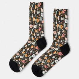 Padrão de Flores em Preto
