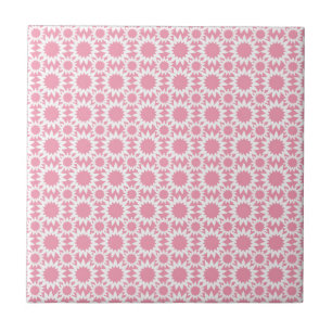Padrão de Flores Estrela Fofas Rosa e Branco