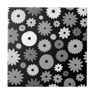 Padrão de Flores Monocromáticas