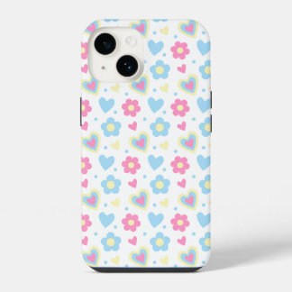 Padrão de Flores Retro Corações Y2K