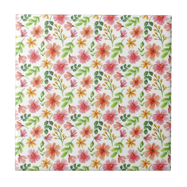 Padrão de Flores Rosa Aquarela-69677 (Frente)