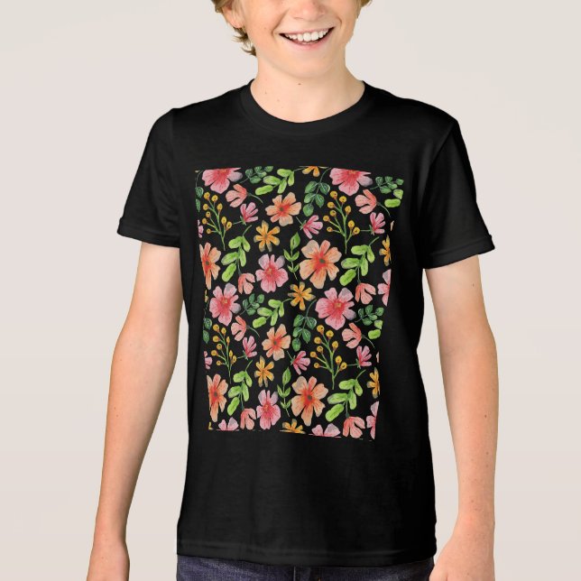Padrão de Flores Rosa Aquarela-69677 (Frente)