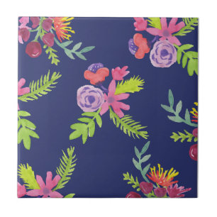Padrão de Flores Silvestres em Aquarela