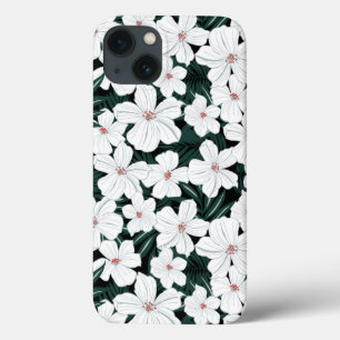 Padrão de Flores Tropicais Brancas