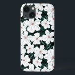 Padrão de Flores Tropicais Brancas<br><div class="desc">Flores brancas tropicais de hibisco,  padrão sem costura. © e ® Bigstock® - Todos os direitos reservados.</div>