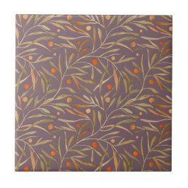 Padrão de Folha de Aquarela Elegante Fundo Roxo