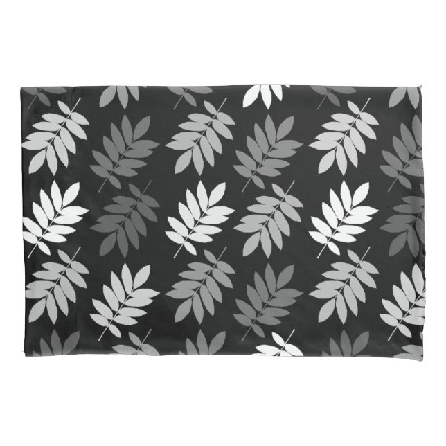 Padrão de Folha de Elder Preto Branco Cinza (Frente)