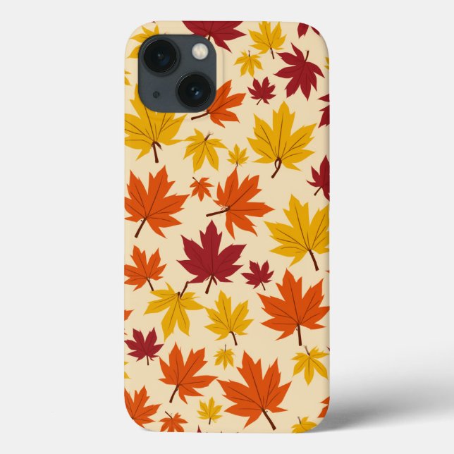 Padrão de folha de maple design iphone 13 case (Verso)