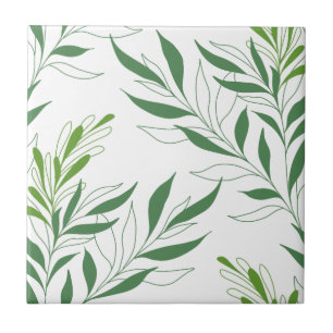 Padrão De Folhagem Verde E Branco Elegante