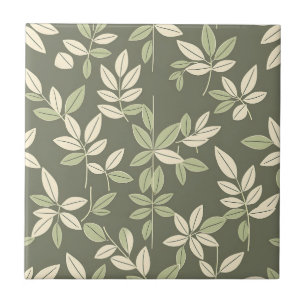 Padrão de Folhas Botânicas Olive Sage