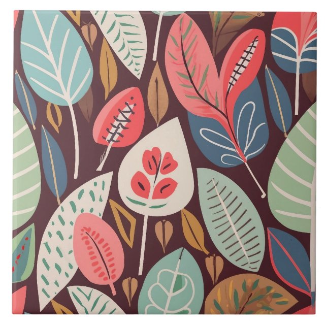 Padrão de Folhas de abstrato (Frente)