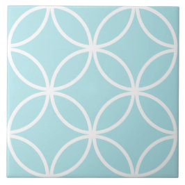 Padrão de folhas de círculo branco e azul de Seafo